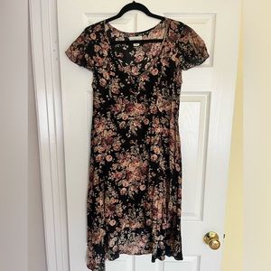 Ralph Lauren Denim & Supply Black Floral Feminine Dress. Scoop Neck. Size12. $45
